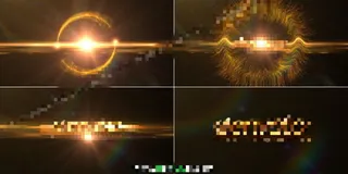 精美金色光效爆炸logo演绎片头