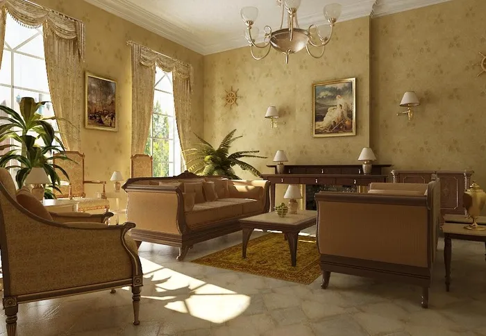 欧式客厅模型图片