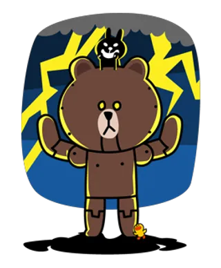 弹幕表情素材包暴力熊布朗熊兔子手绘...