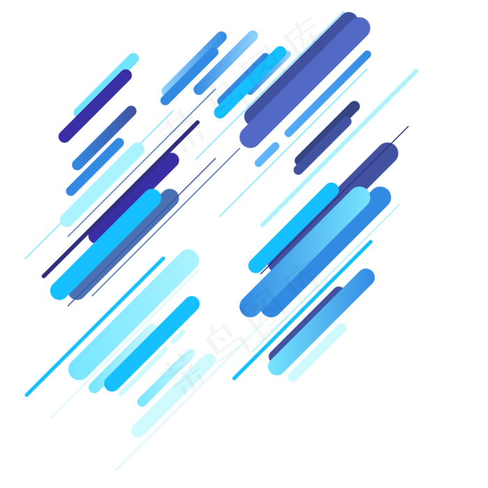 蓝色炫酷孟菲斯免扣素材,免抠元素