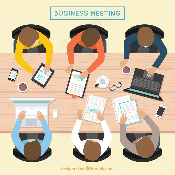 卡通商业精英矢量图片