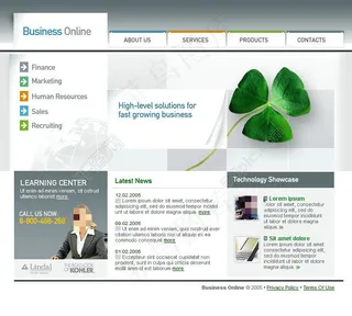 四叶草商务网站psd模板