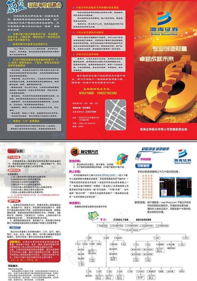 证券三折页图片ai矢量模版下载