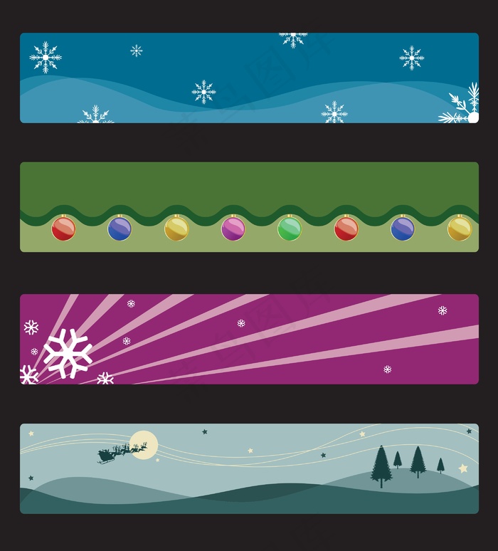 圣诞节矢量网络横幅广告