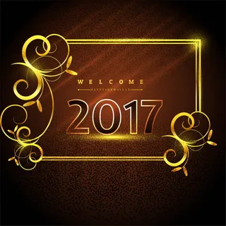 金黄花卉框架2017年背景