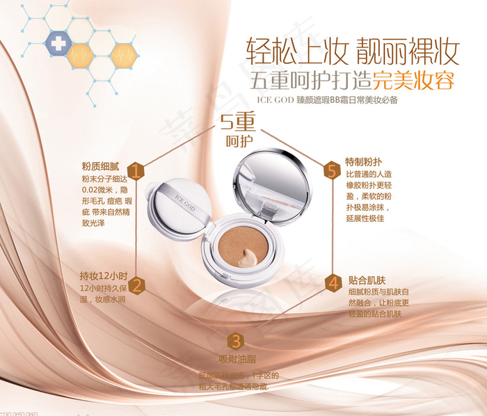 气垫bb完美修容海报(4506X3854(DPI:4916))psd模版下载
