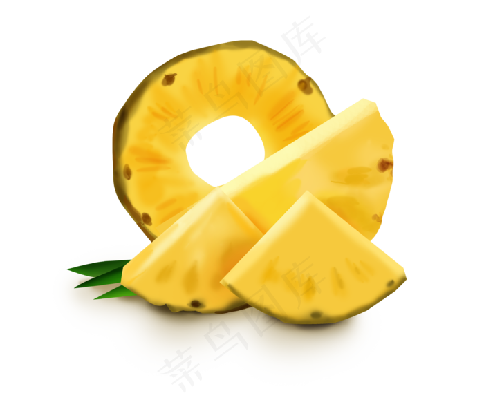 黄色简约风菠萝凤梨免抠元素 