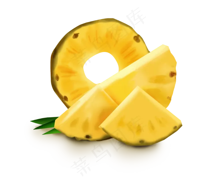 黄色简约风菠萝凤梨免抠元素 