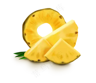 黄色简约风菠萝凤梨免抠元素 