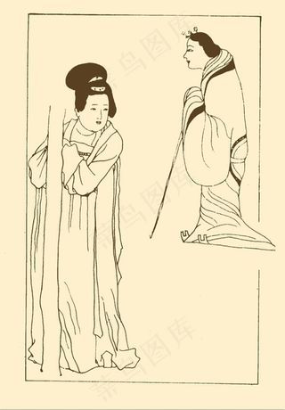 中国历代服饰白描