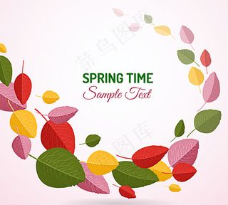 彩色春天树叶图片