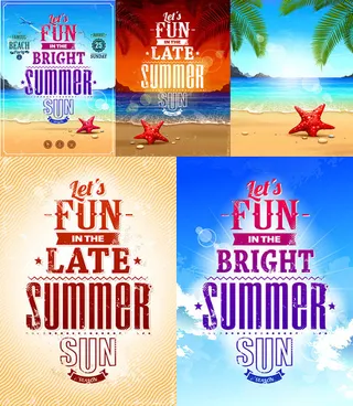 复古夏天海报矢量素材