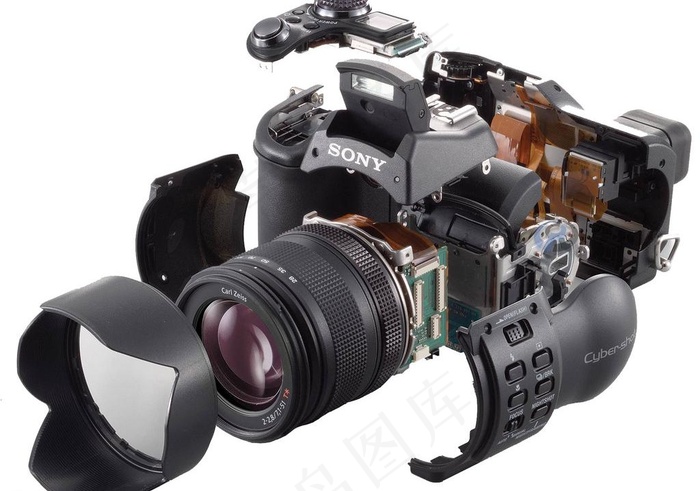 sony 数码相机分解爆炸图图片psd模版下载
