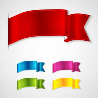 鲜艳的质感缎带矢量素材