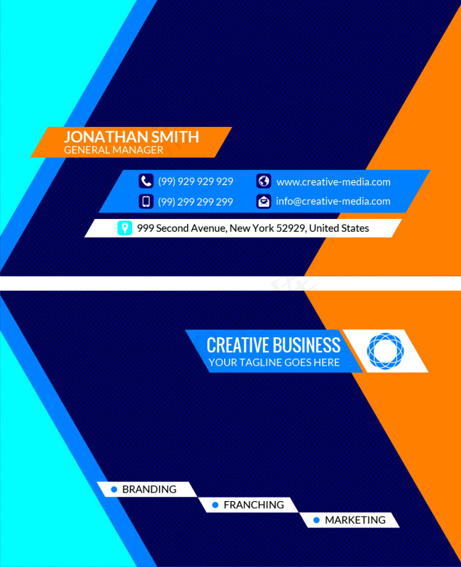 时尚炫彩创意名片设计PSD源文件