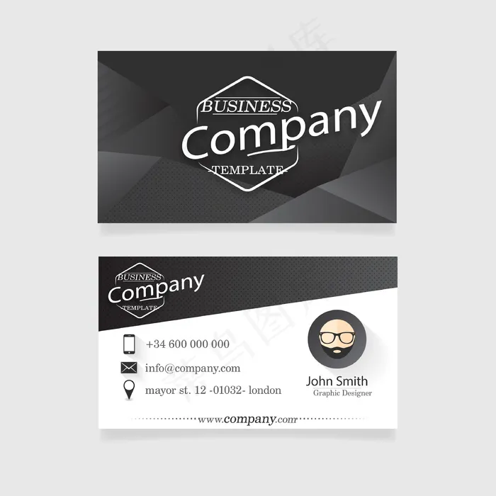黑色科技创意矢量名片