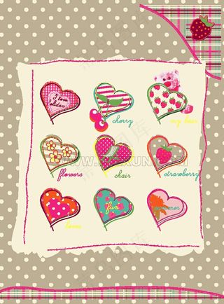 卡通可爱女生粉色爱心矢量素材