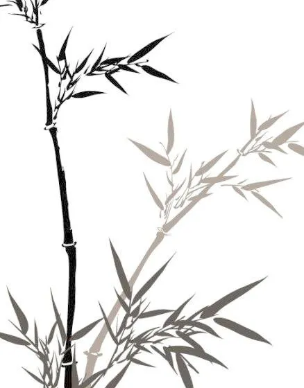 竹子山水画ai矢量模版下载