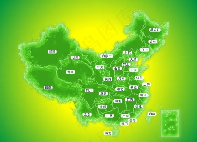 中国地图psd模版下载