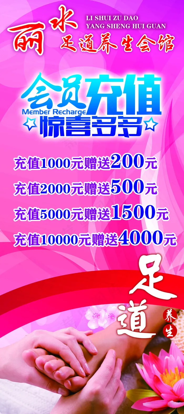 足疗活动展架psd模版下载