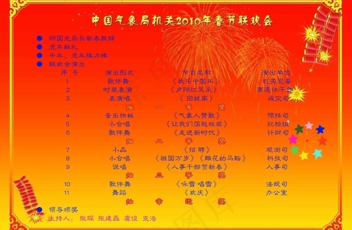 春节联欢会节目单图片