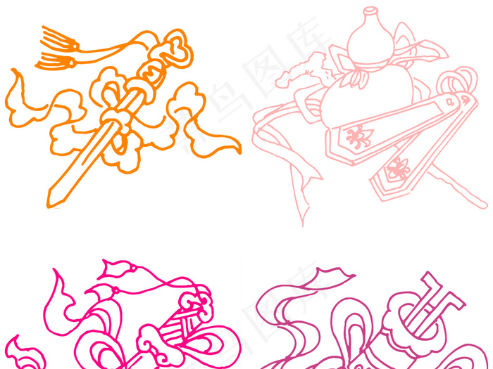 矢量古代神话兵器素材