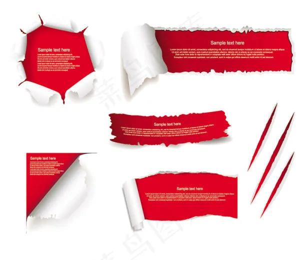 撕痕02——矢量素材eps,ai矢量模版下载