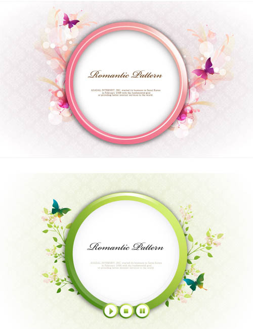 时尚花纹装饰边框矢量图 AI