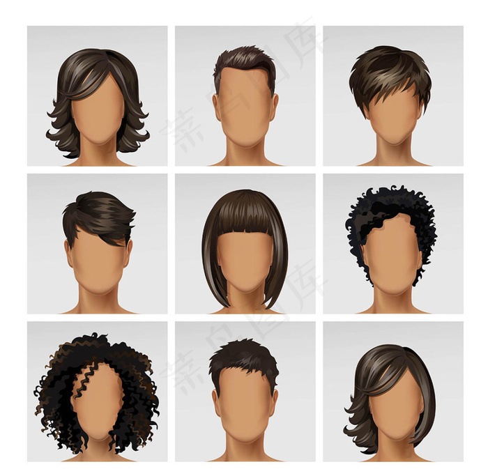 头发美发矢量素材