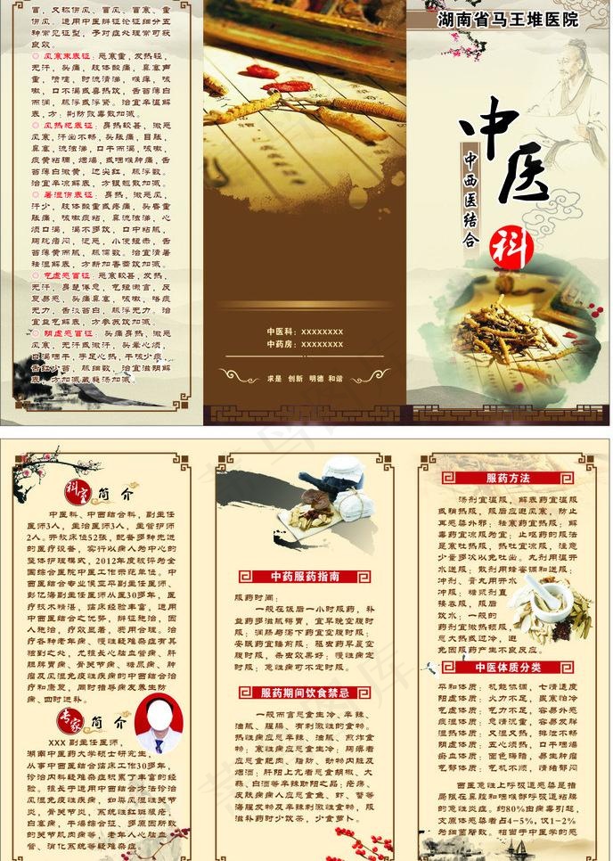 医院三折页图片(210X297)cdr矢量模版下载