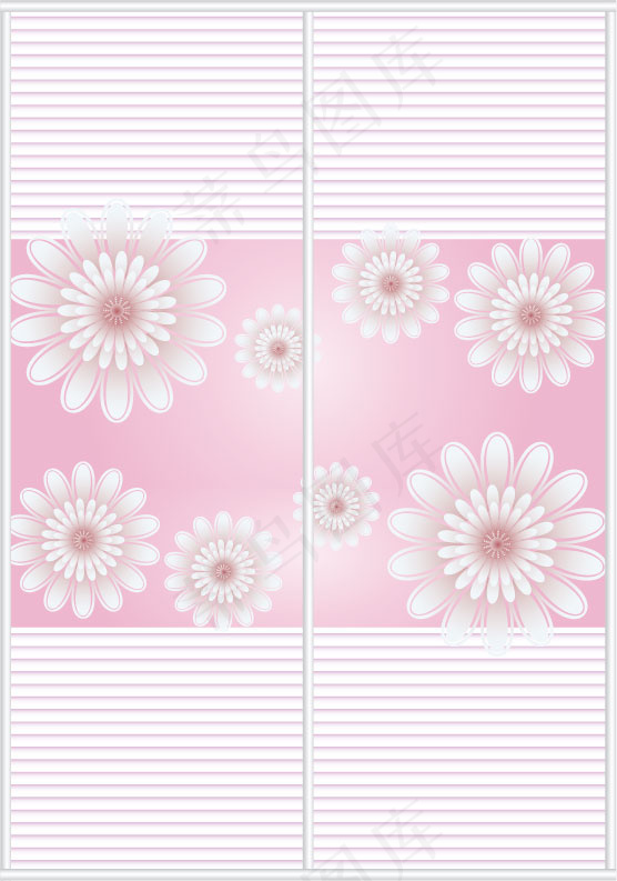 简约花卉移门图案