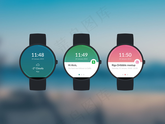 Moto 360手表移动手机APP界面UI