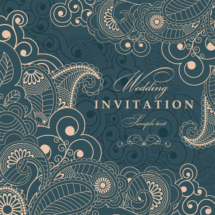 婚礼卡片背景设计素材图片