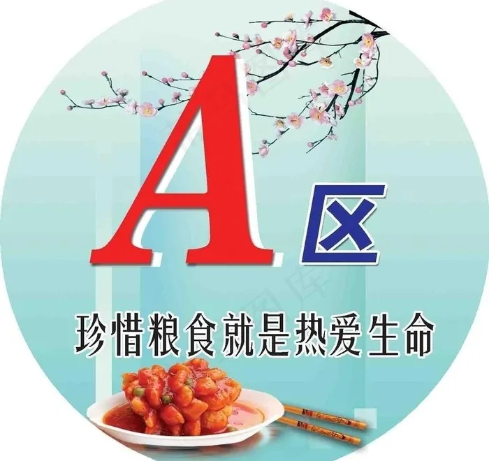 食堂区域指示牌图片psd模版下载