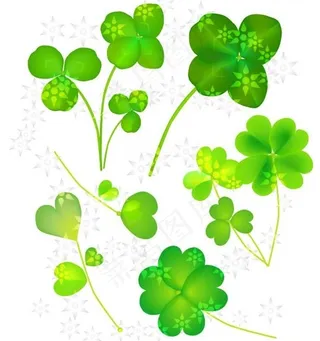 可爱的四叶草植物矢量素材