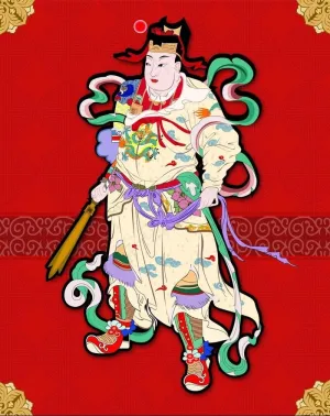 中国年画门神 杨戬