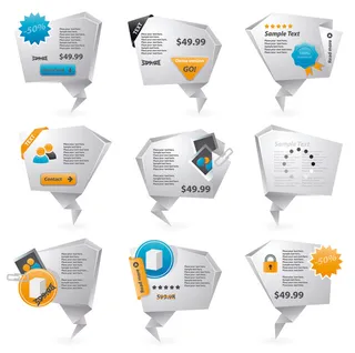 创意摺纸促销标签设计矢量素材02