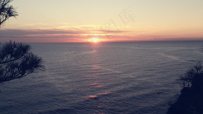 日出韩国海滩图片