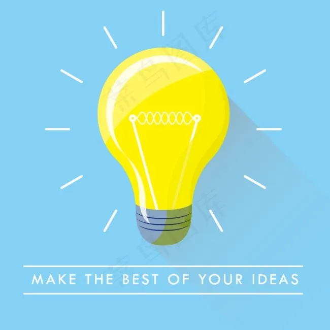 创意灵感灯泡插画矢量素材eps,ai矢量模版下载