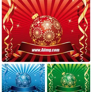 圣诞球放射背景矢量素材