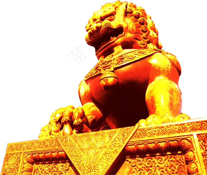 古代石狮子中国风设计海报素材(1775X1507)