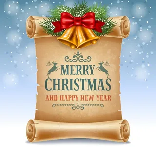 复古卷轴圣诞节海报图片