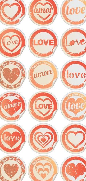 情人节圆形贴纸标签矢量图 AI