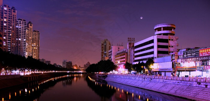 夜景 河流图片