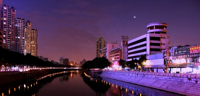 夜景 河流图片