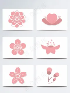 桃花素材手绘花瓣ai设计
