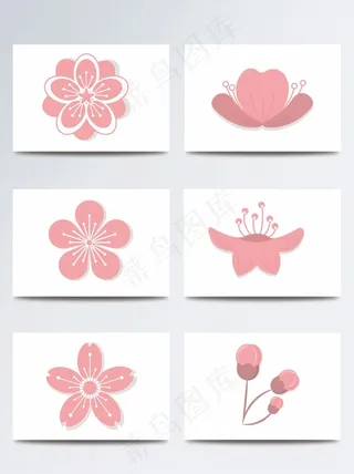 桃花素材手绘花瓣ai设计