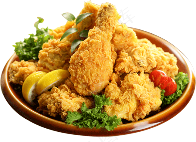 多款实物烤鸡腿炸鸡快餐食品PNG图...psd模版下载