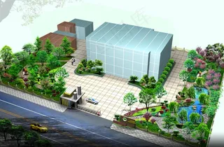 庭院绿化效果图图片