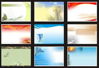 蓝色简洁展板模板矢量素材